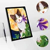 50 Pages A5 DIY Special Shaped Diamond Painting Diary Notebook Kit (Cat Under the Moon)