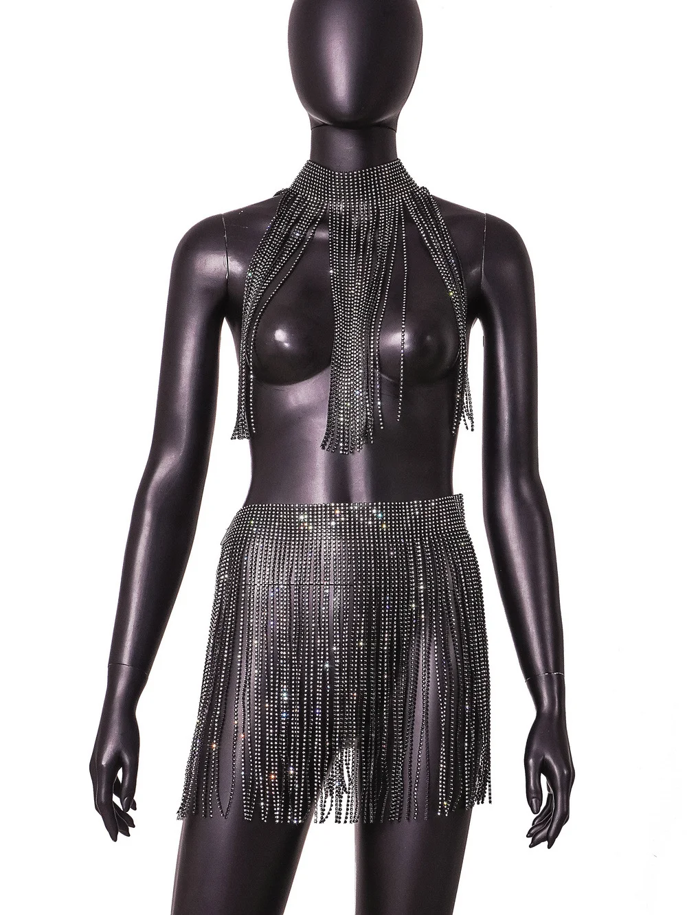 Brownm Brownm 2023 Sexy Flash Belt Spliced Women's Half Skirt Set Y20373