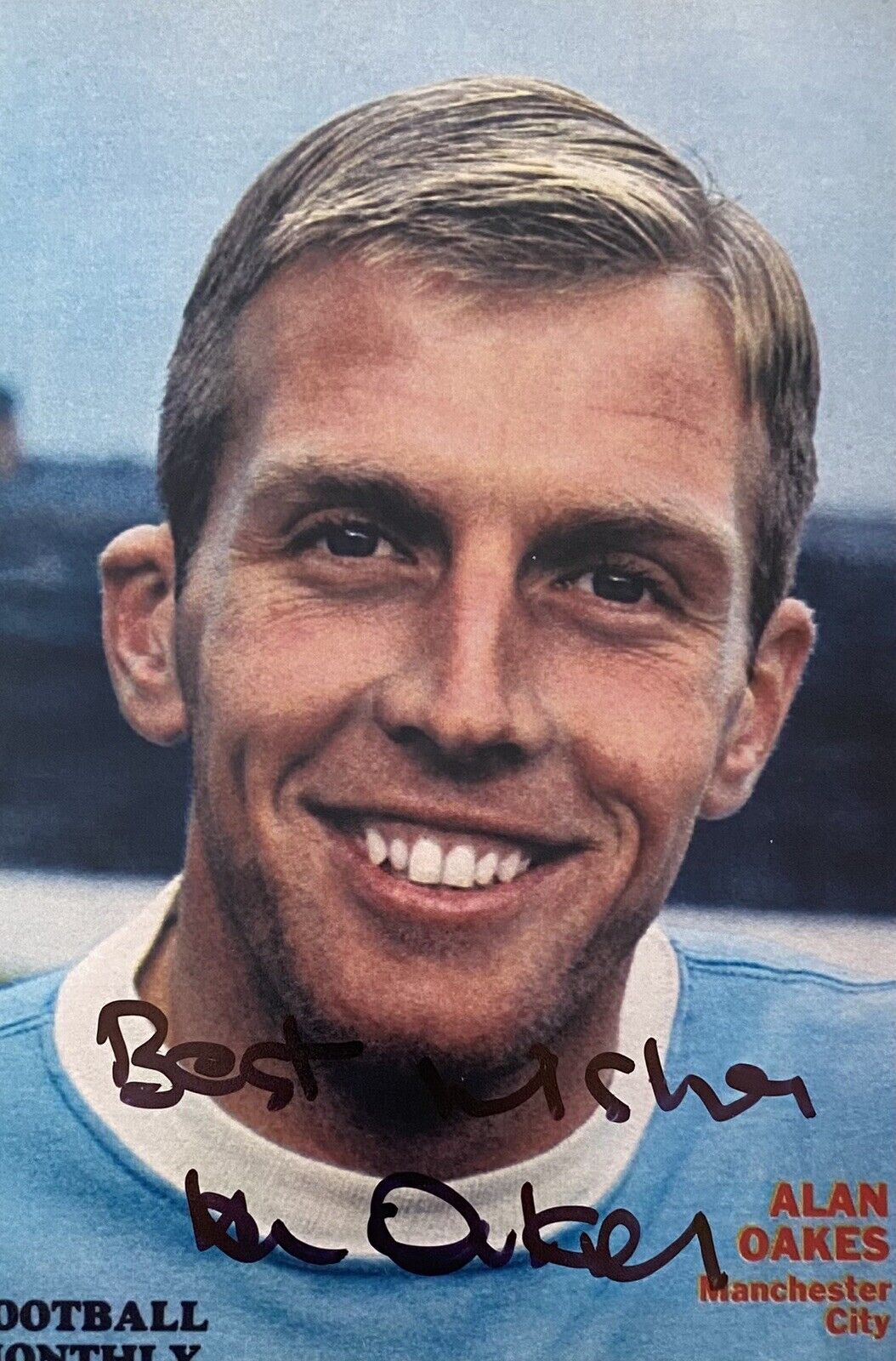 Alan Oakes Genuine Hand Signed Manchester City 6X4 Photo Poster painting 3