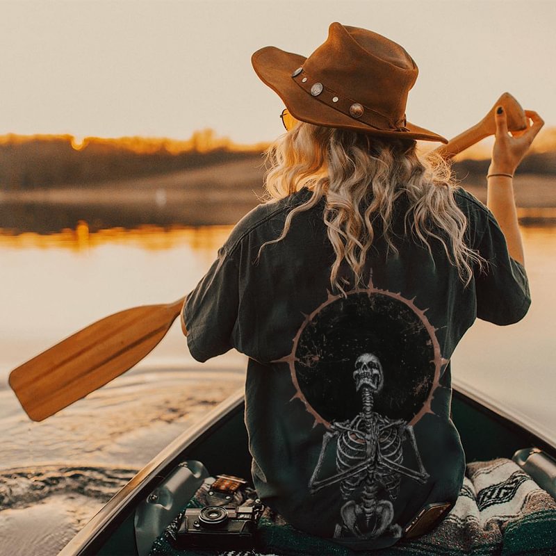   Sports skeleton meditation T-shirt - Neojana