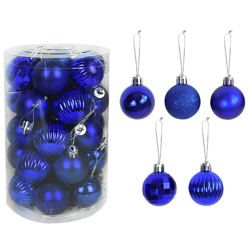 34pcs 4cm Christmas Tree Decorations Balls Bauble Xmas Party Hanging Ball Ornaments Christmas Decorations for Home New Year Gift