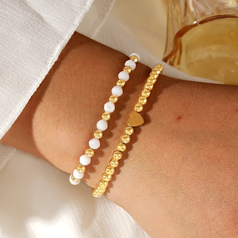 Natural Stone Copper Handmade Heart Shape Crystal Bracelets