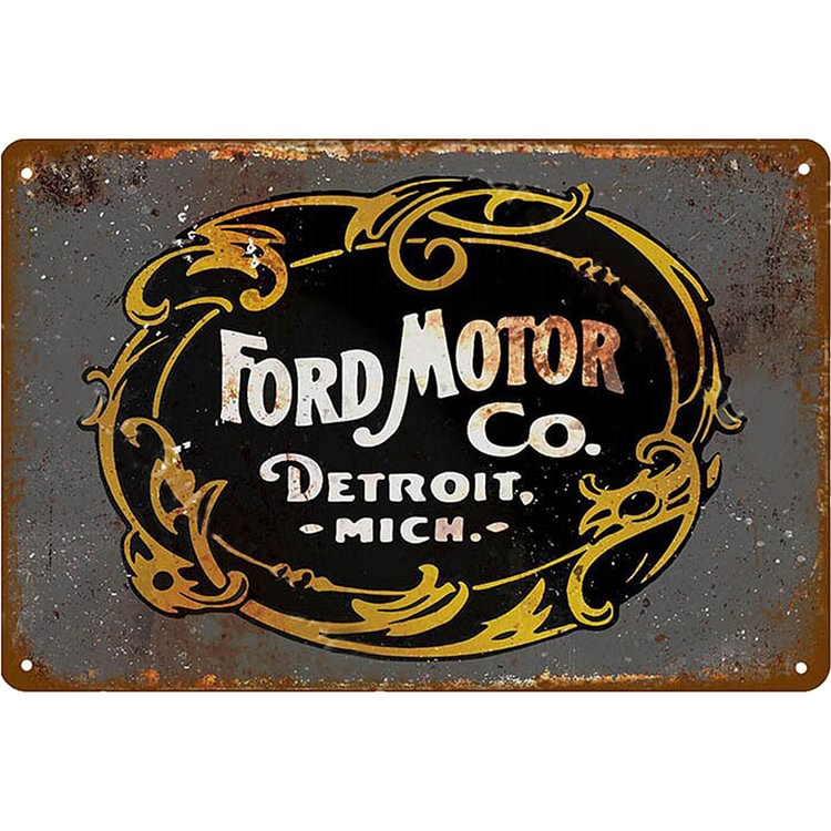 Ford Motor Co. - Detroit -Mich.- Vintage Tin Signs/Wooden Signs - 7.9x11.8in & 11.8x15.7in