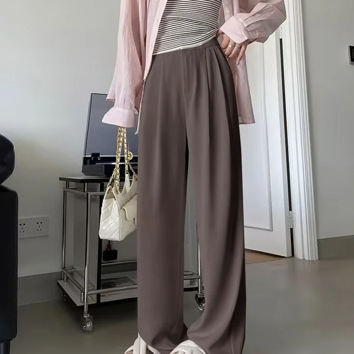 Toloer Toloer Wide-Leg Pants Women Spring And Fall 2024 New Casual Pants High-Waist Suit Pants Small Pants Women-Outfit Ideas