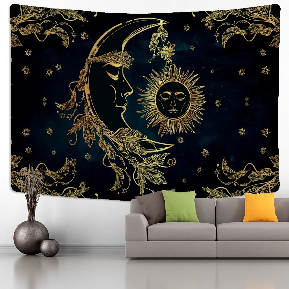 Cat Mysterious Tapestry Wall Hanging Bohemian Hippie TAPIZ Witchcraft Bedspread Divination Home Decor