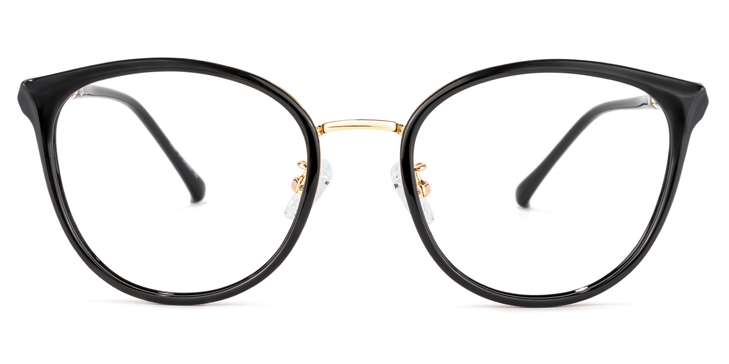 Zoe Schwarz Rund Brille Schwarz