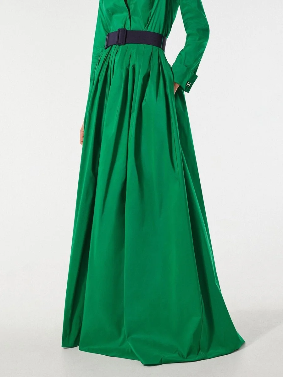 Solid Color Shirt & High Waist Skirt Two Piece Set