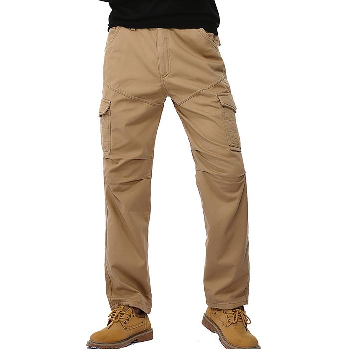 Leisure Camo Plush Thicken Multi-Pocket Men's Pants