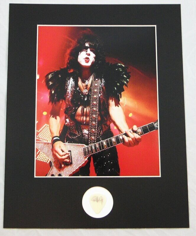 Paul Stanley KISS Concert Stage Used Pick With Matted Photo Poster painting Display 11x14