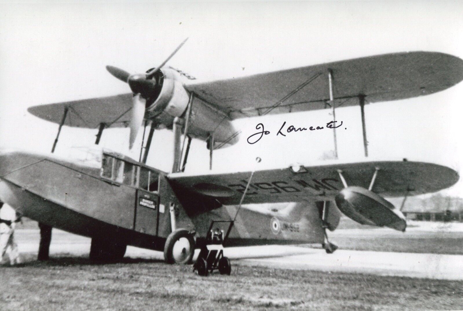 Supermarine Sea Otter test pilot J.O Lancaster signed Photo Poster painting