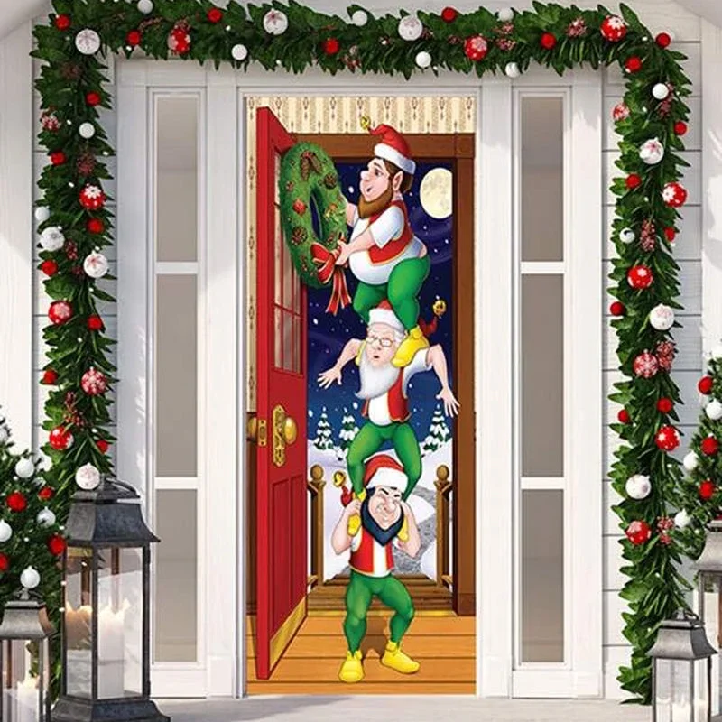 Nightmare Before Christmas Outdoor Decorations Props Christmas Elves Door Cover