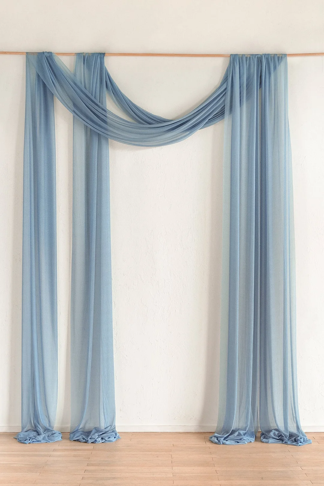 2 Panels Sheer Wedding Arch Draping 30" w x 32ft - 12 Colors
