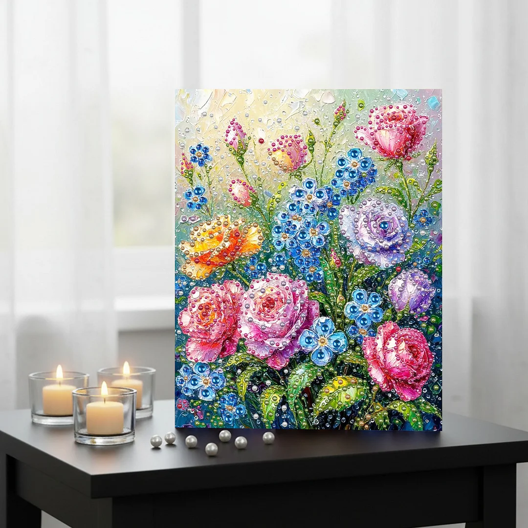 Garden - DIY Pearl Diamond Art Kit With Frame 40*50cm