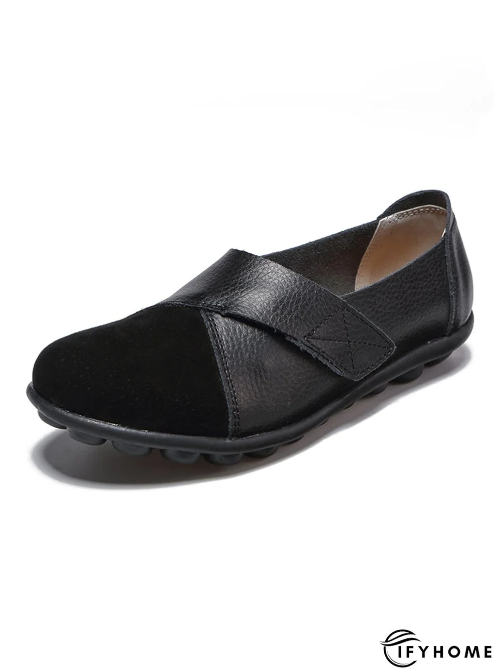 Cowhide Stitching Velcro Casual Shoes | IFYHOME