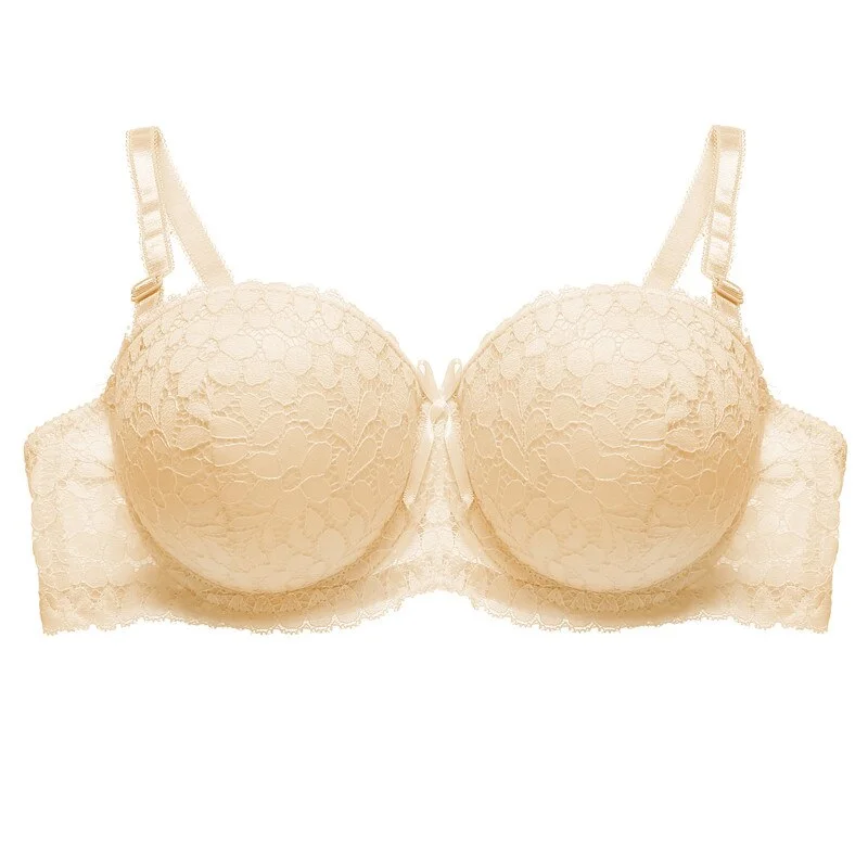 Lace Super Push Up Bra For Women Underwire Brassiere Floral Bra Underwear Sexy Ladies Bras Lingerie Thick Intimates Half Cup