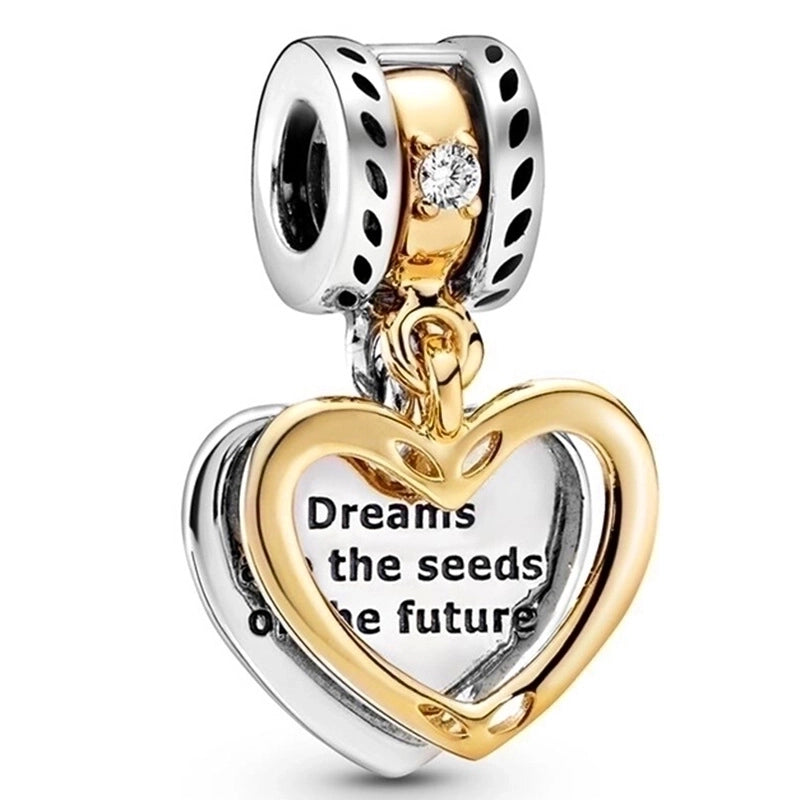 1 PC/Package Metal Rhinestones Plating Inlay Polished Pendant Beads