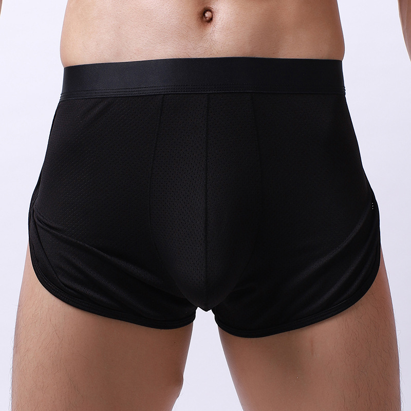Men's Black Breathable Mesh Boxer Pants