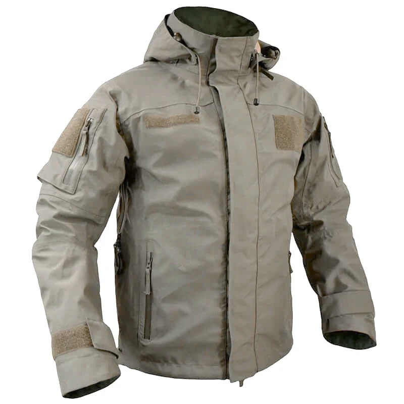Mens Outdoor All-Terrain Versatile Hooded Tactical Jacket