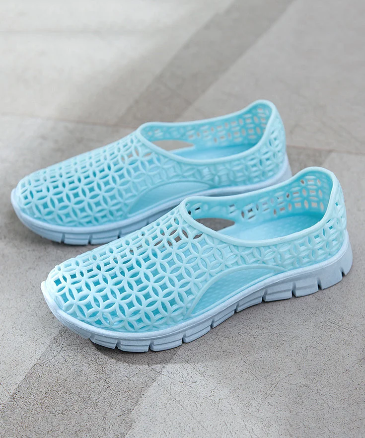 Baby Blue Comfortable Hollow Out Beach Flats Shoes