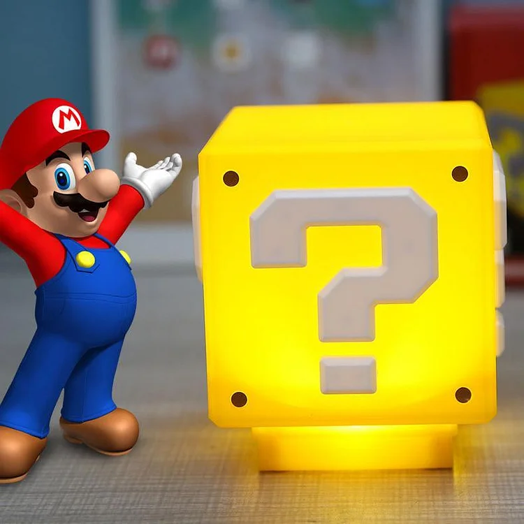 Bloc de questions Super Mario Bros. avec lampe Mario 