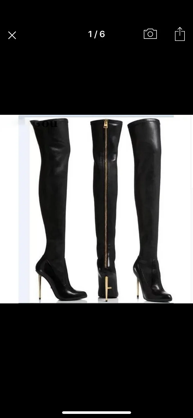 Custom Made Black Thigh High Stiletto Heel Boots Vdcoo