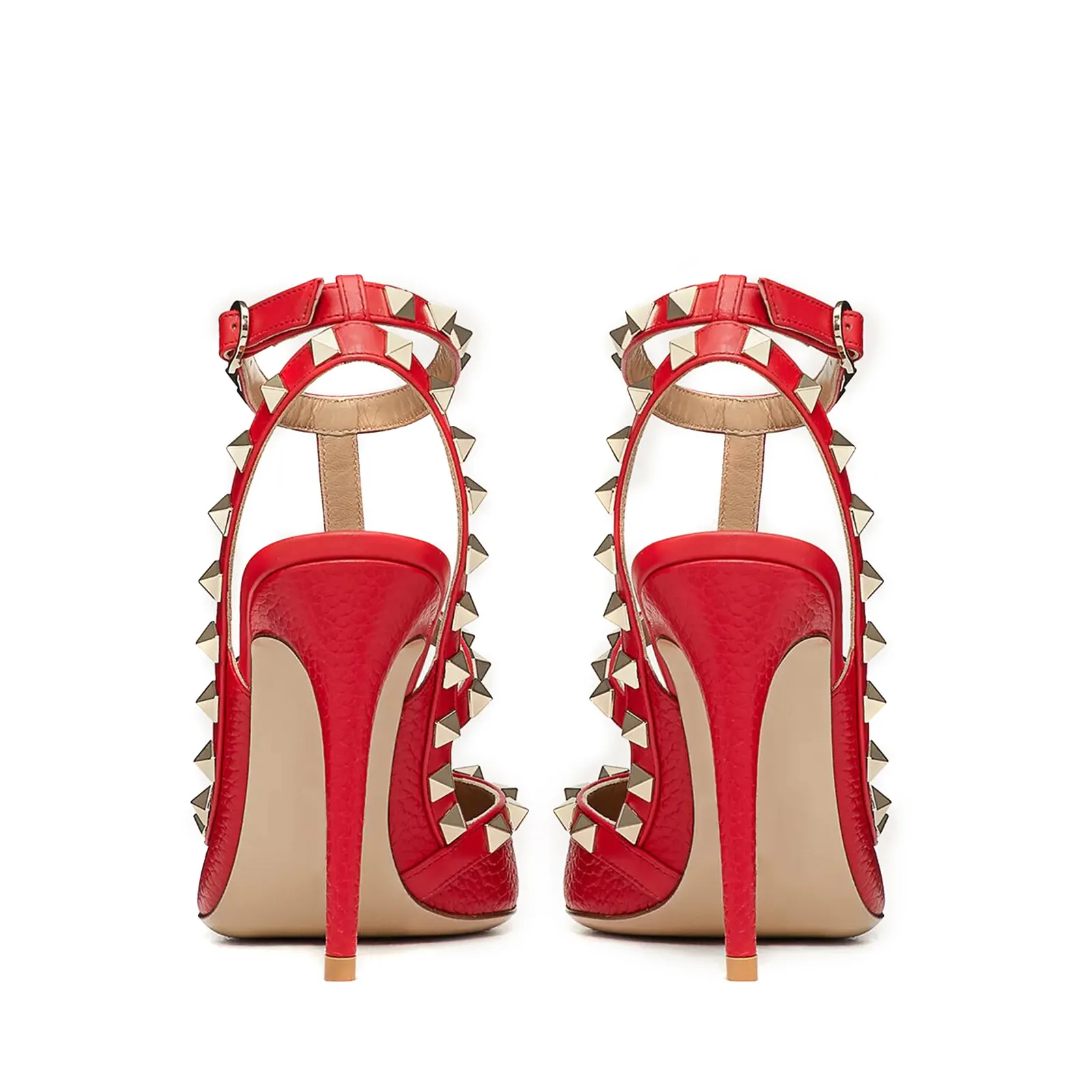 100mm High Heels Rivets Sandals Red Lines-vocosishoes