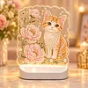 DIY Diamond Art LED Night Light &ndash; Light-Up Table Decor, Double-Sided Printed DIY Crystal Pearl Painting Decoration for Holiday & Gifts(Cat)