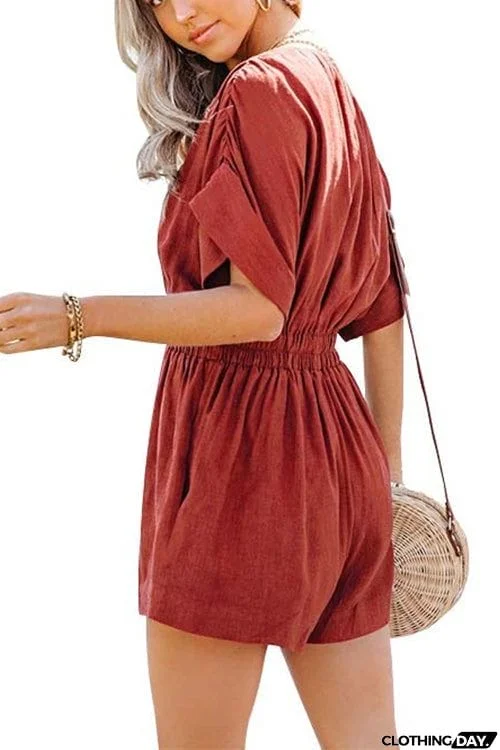 Any Occasion V Neck Bat Romper