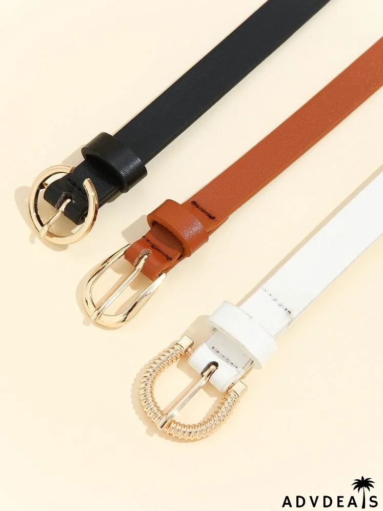 3pcs Metal Buckle Belt