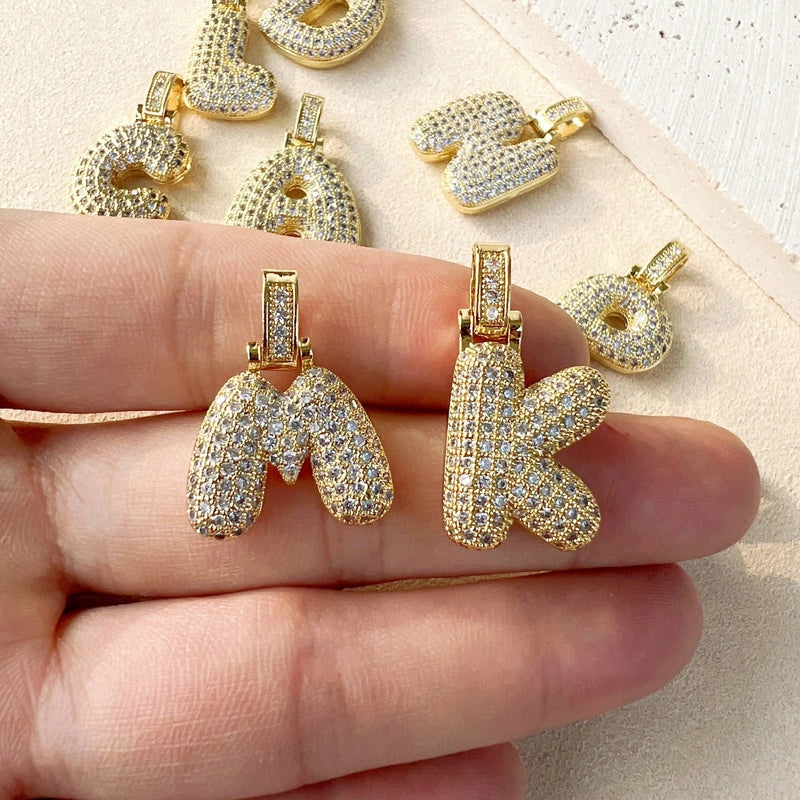 1 Piece 304 Stainless Steel Zircon Letter Pendant Jewelry Accessories
