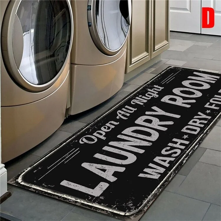 Non-Slip Floor Mat Laundry Room Mat Entrance Doormat Self-Service Laundry Bath Mat Carpet Laundry Room Decor Balcony Rug 112