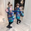 Kids Girl Winter Silver Jacket Christmas Snowsuit Coats Long Parka