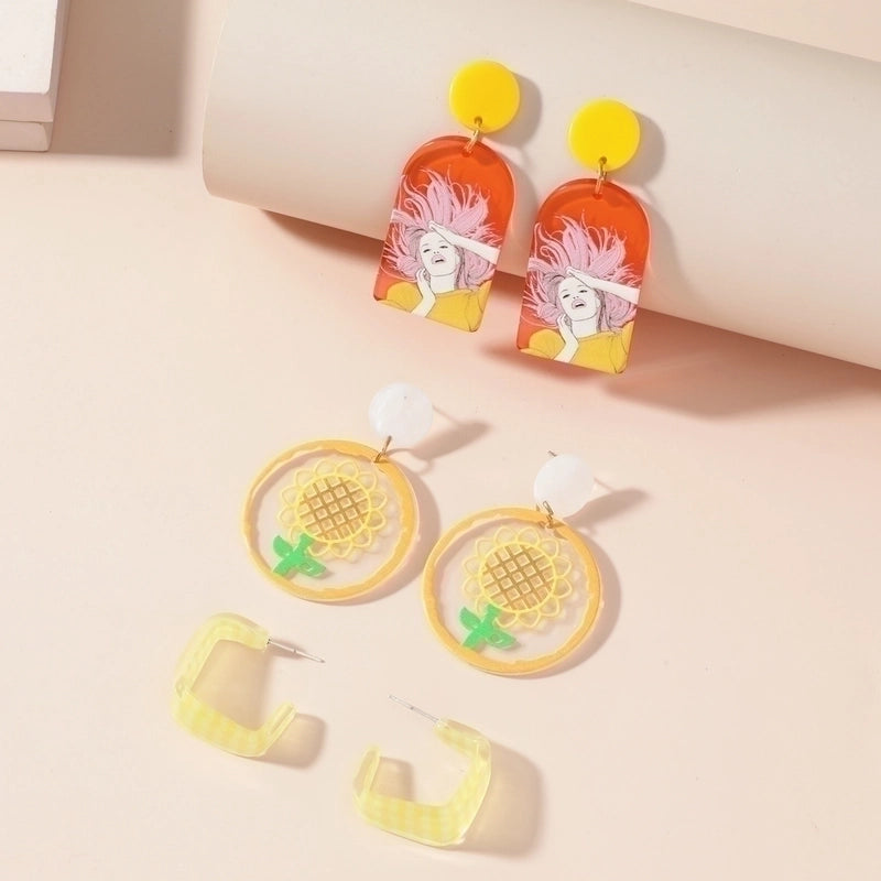 Women’s Fashion Acrylic Dinosaur Ghost Earrings