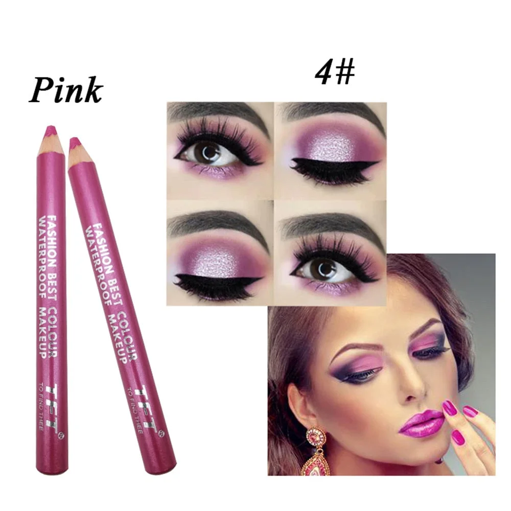 1pc Eyeliner Pen Highlighter Waterproof Matte Eyeshadow Pencil Glitter EyeShadow Pen Cosmetic Glitter Eye Shadow with Sharpener