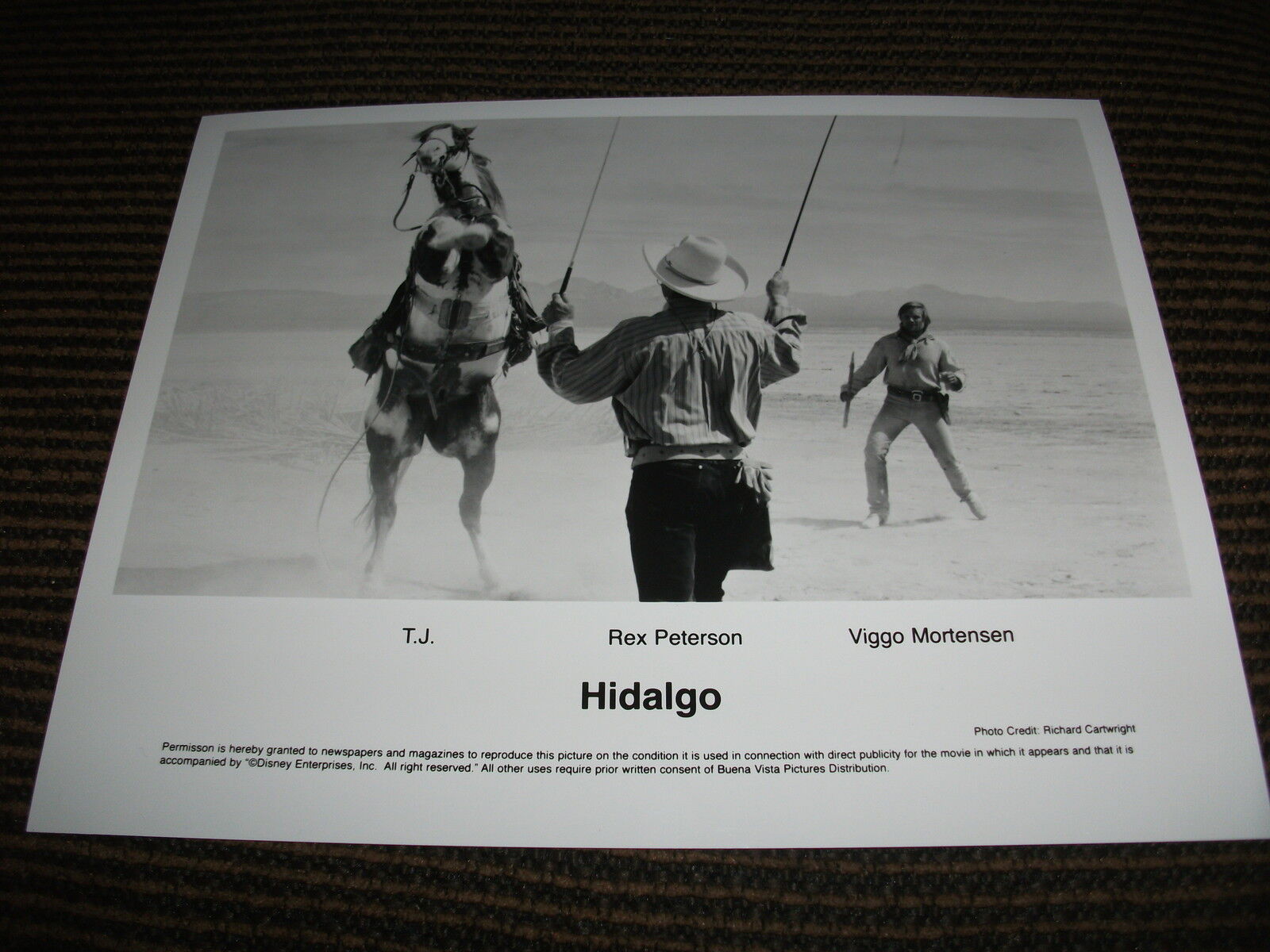 Hidalgo B&W 8x10 Promo Photo Poster painting Rex Peterson Viggo Mortensen T.J.