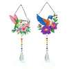 2pcs Flower Bird Diamond Painting Double-sided Crystal Window Suncatcher Craft Set Birthday Gifts Home Garden Decor Hanging Kit