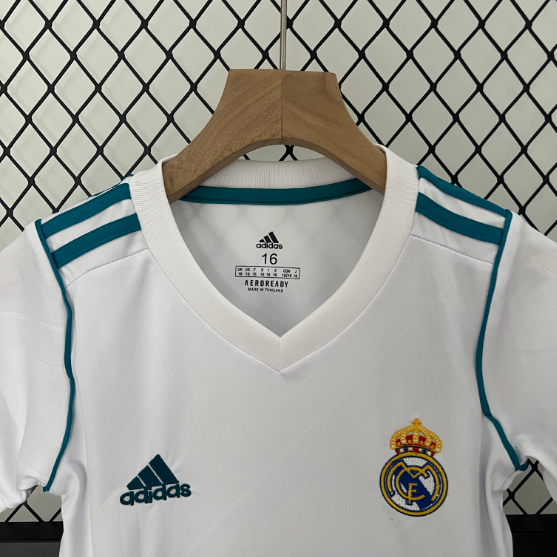 2017-2018 Real Madrid Home Kids Kit Football Shirt Thai Quality