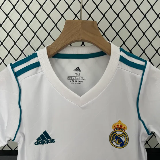 2017-2018 Real Madrid Home Kids Kit Football Shirt Thai Quality