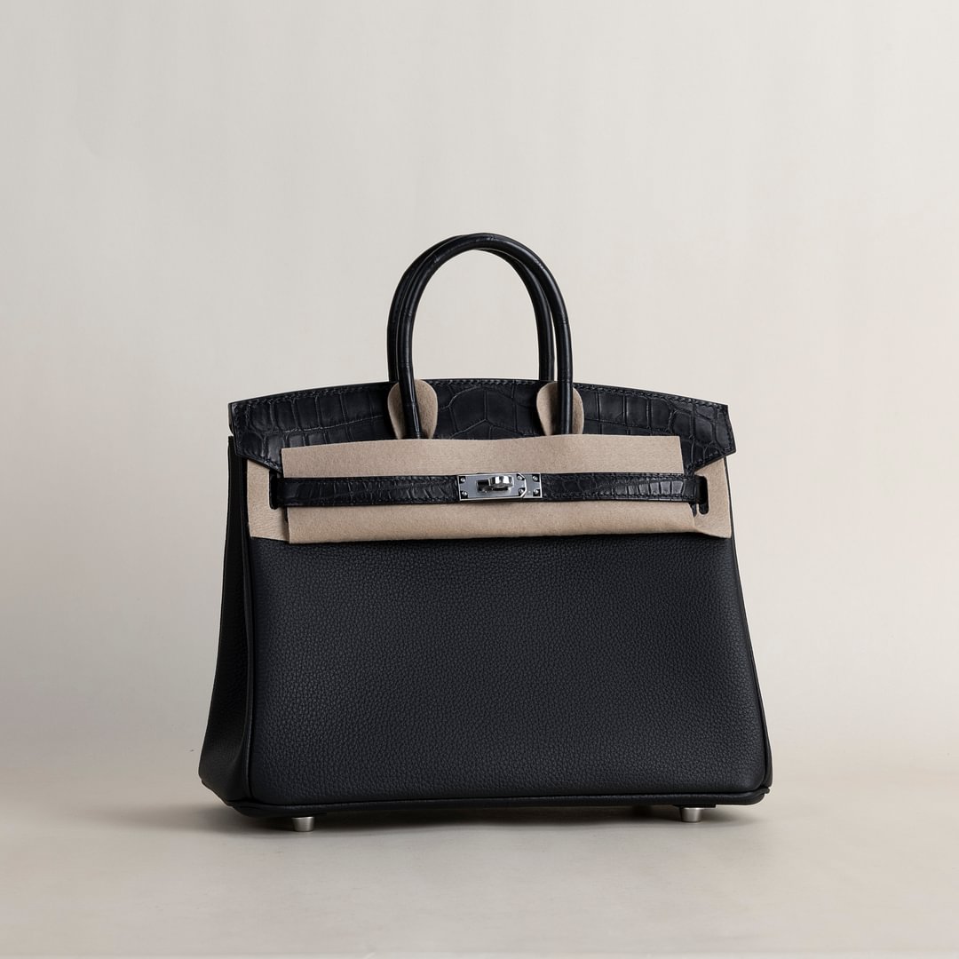 Birkin 25cm Touch Togo/ Nile crocodile 89 Noir PHW