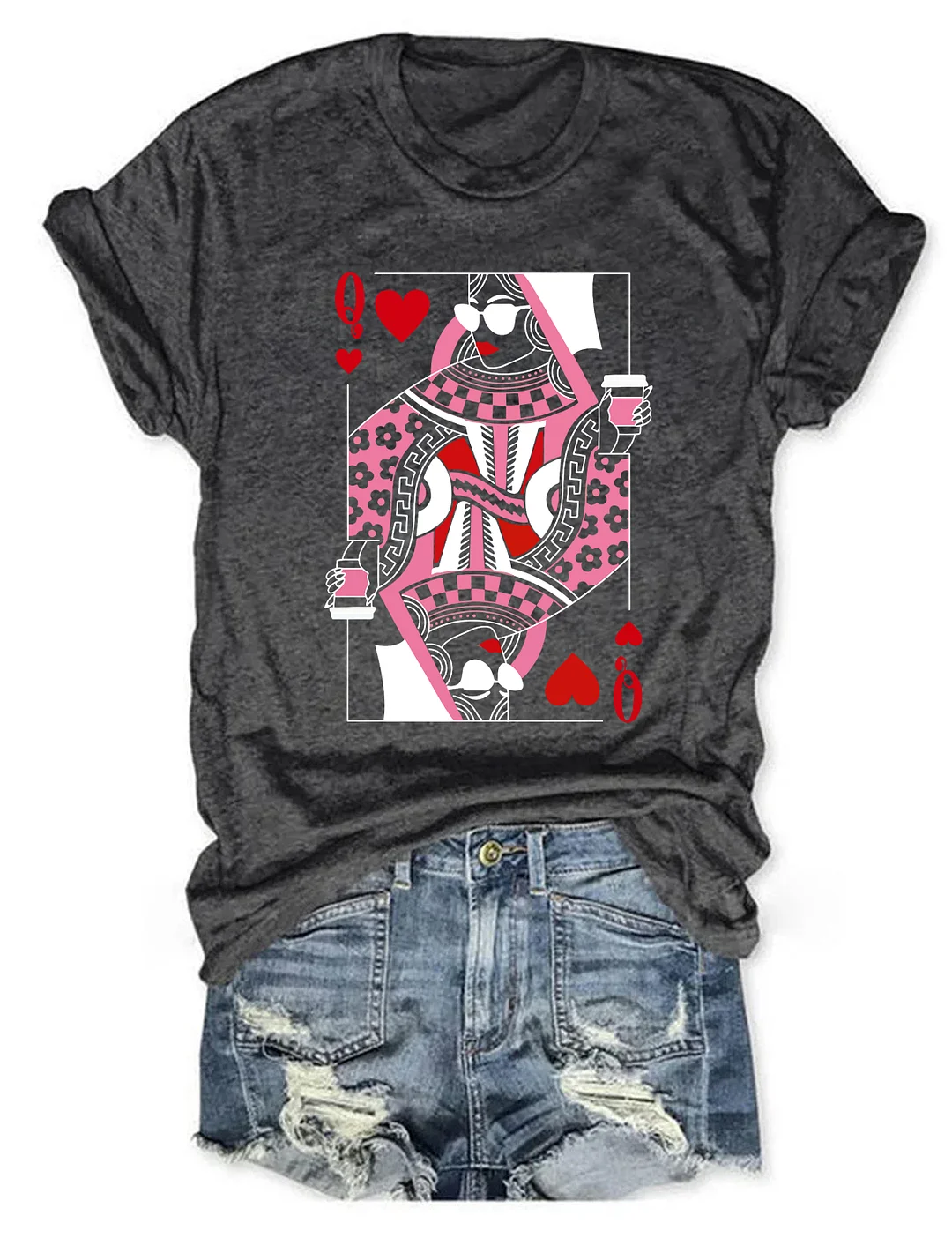 Queen Of Hearts Coffee Lover T-shirt