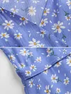 V-Neck Floral Print Short Sleeve Split-Side Midi Dress