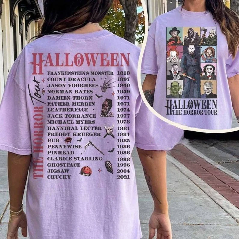 Vintage Halloween Characters The Horror Tour T-shirt
