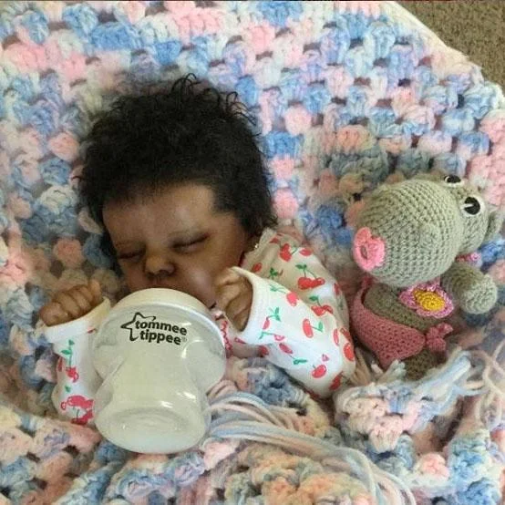 17inch Black Arlene Truly Realistic African American Reborn Baby Doll Girl - Reborndollsshop®-Reborndollsshop®