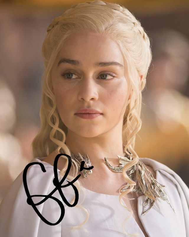 Emilia Clarke - Game OF Thrones Autograph Signed Photo Poster painting Print