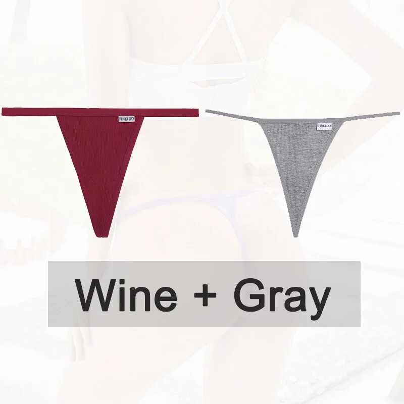 Billionm 2PCS/Set Women Sexy Cotton Panties Solid Color Underwear G-String Hollow Breathable Underpants Female Intimates Lingerie