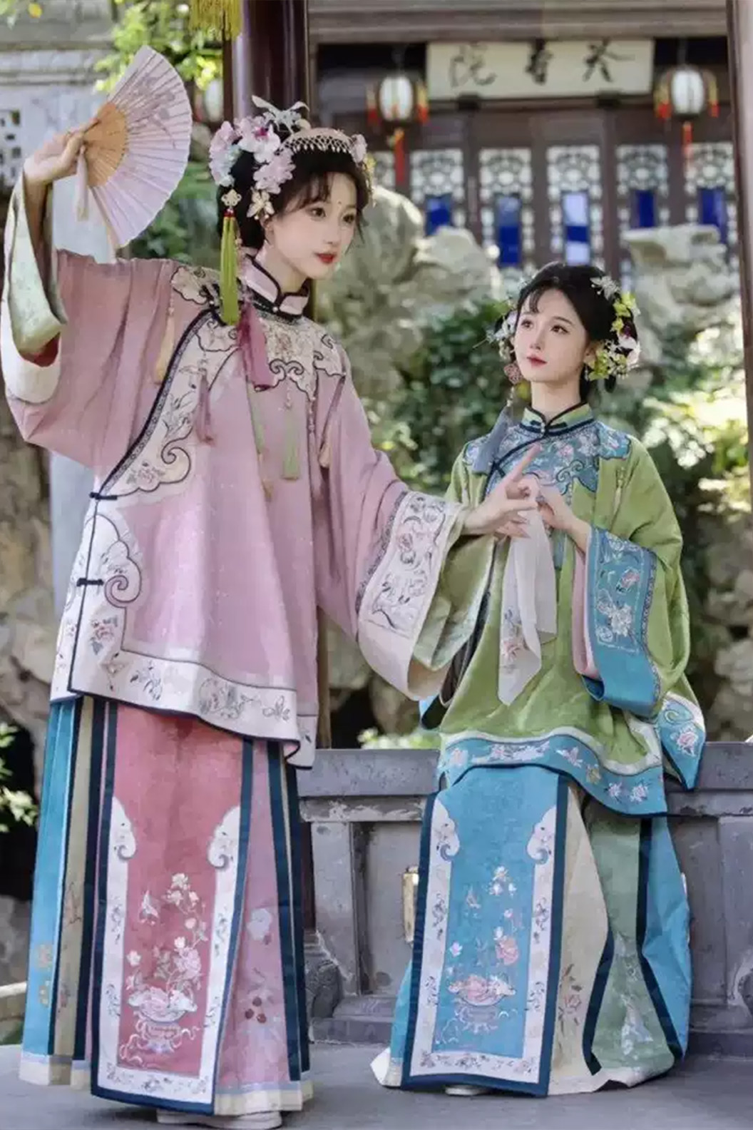 Qing dynasty hanfu mamian skirt hanfu dress for spring - wanqingege 晚清格格 Stupa Stones
