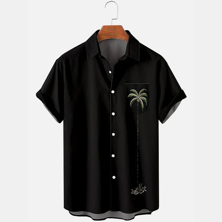 BrosWear Hawaiian Palm Short Sleeve Shirt