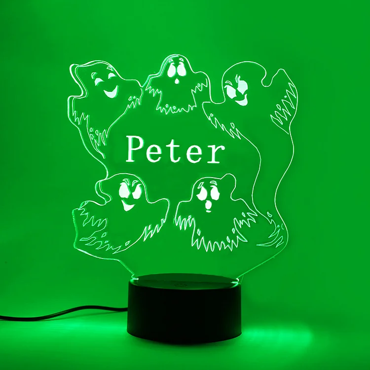 Personalized Halloween Ghost Night Light Custom Name Gifts for Kid