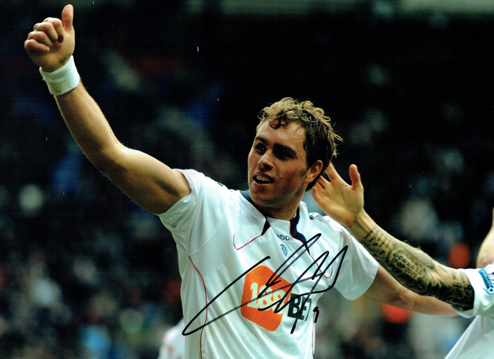 Johan ELMANDER SIGNED Autograph 16x12 Photo Poster painting AFTAL COA Bolton Wanderers