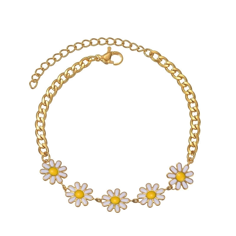 Elegant Flower 304 Stainless Steel Stainless Steel Bracelets In Bulk